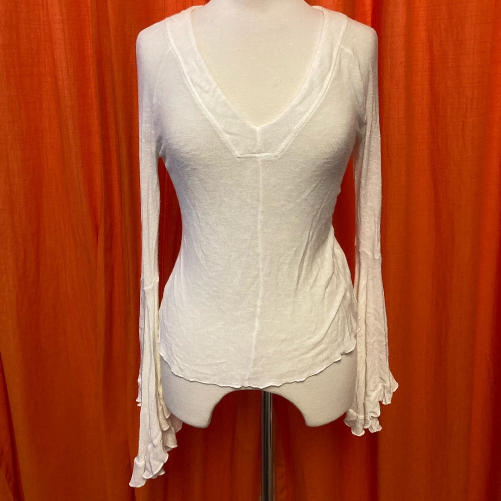 Free people bell sleeve sweater white